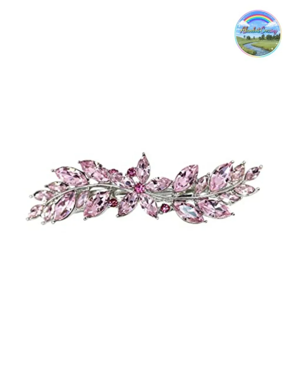 Gorgeous Rhinestone Crystal Small Flower Barrette Hair Clip